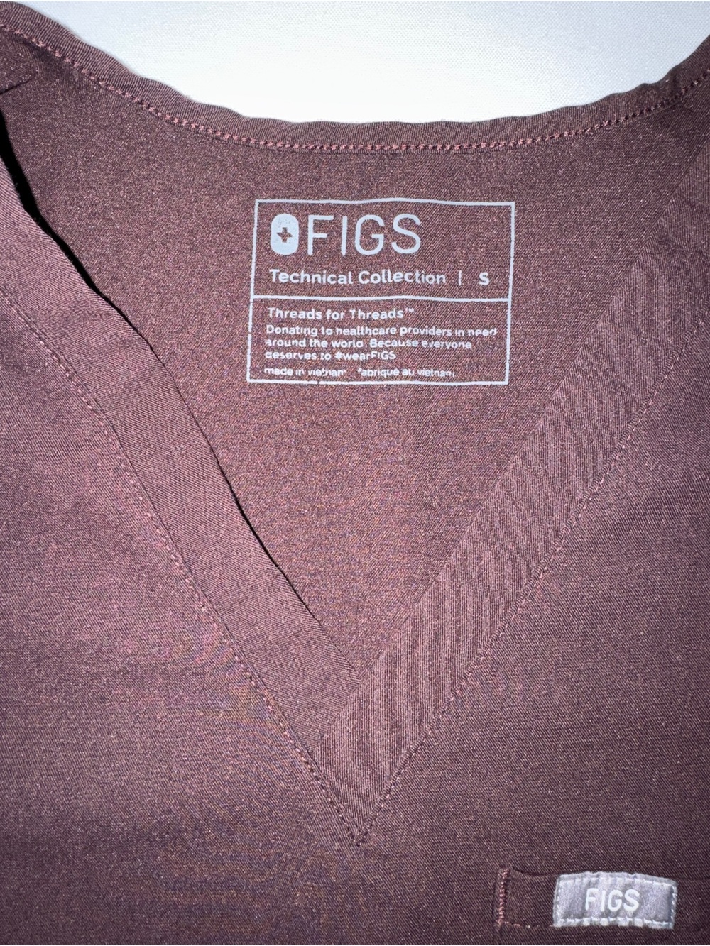 RARE Figs Espresso Catarina Scrub Top Size Small EUC - Picture 4 of 5